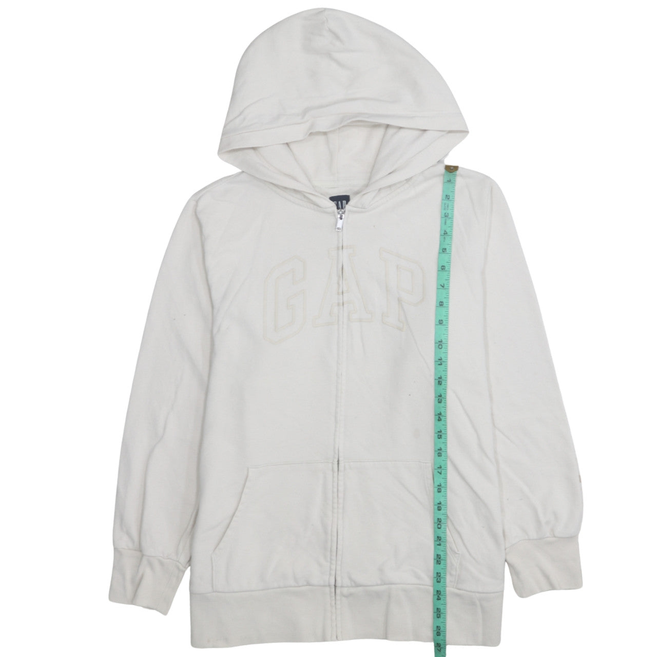 GAP Men’s Ivory Full Zip Hoodie XL Classic Cotton Blend