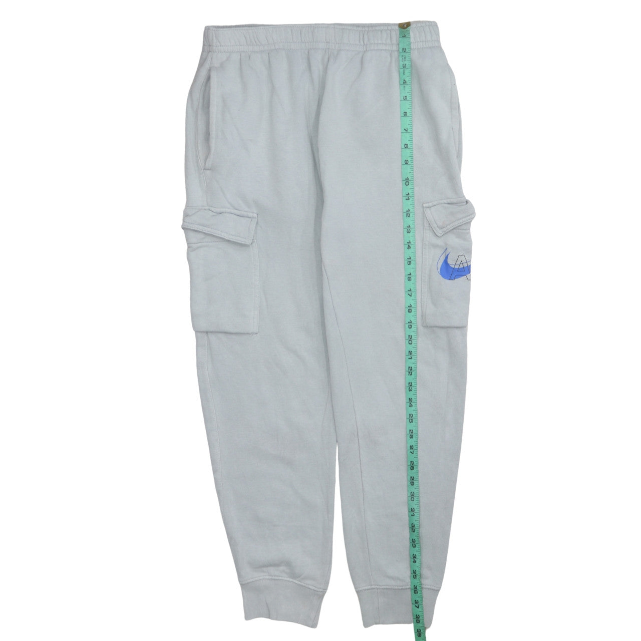 Nike Mens Grey Cargo Jogger Trousers Size M Fleece Logo Pants