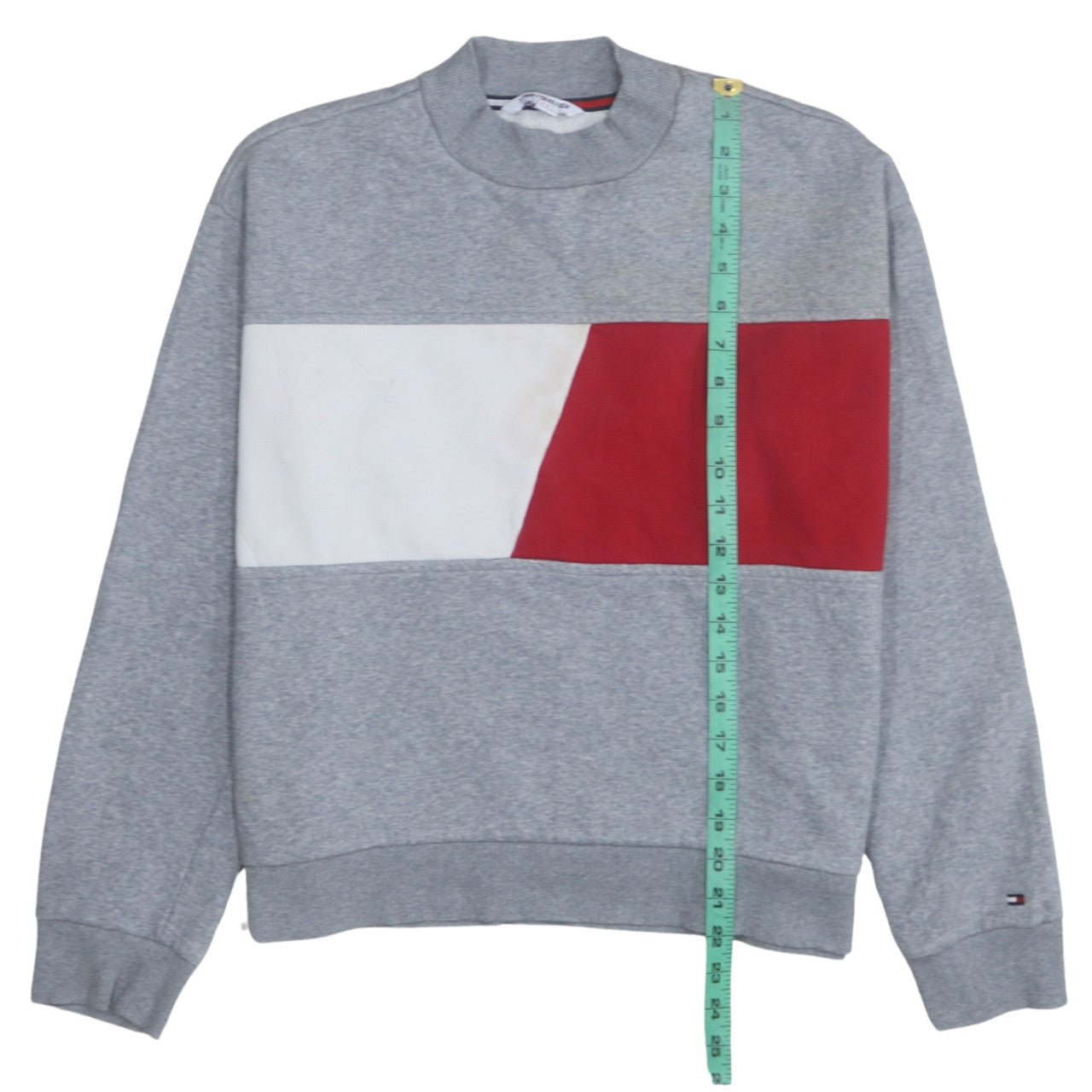 Tommy Hilfiger Sport Women's Grey Red Colourblock Sweatshirt Size M