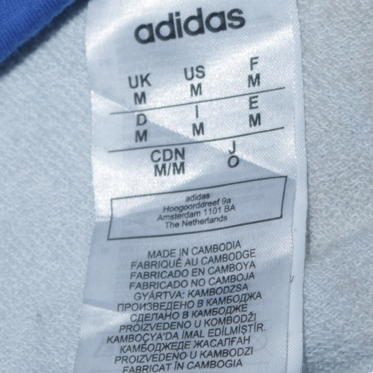 Adidas Men's Blue Pullover Hoodie Size M Sports Fleece Logo