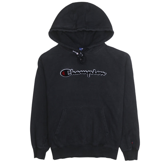 Champion Men's Black Pullover Hoodie Size S Fleece Logo Sweatshirt