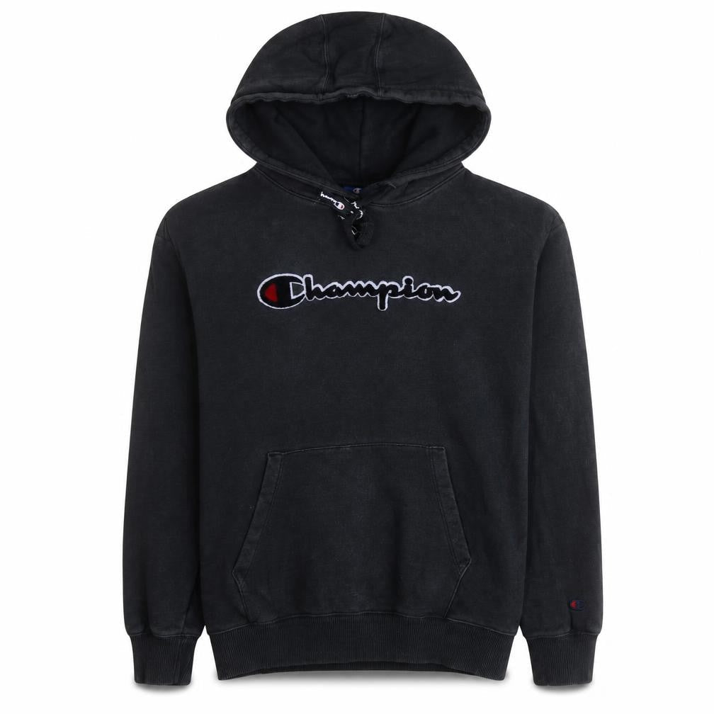 Champion Men's Black Pullover Hoodie Size S Fleece Logo Sweatshirt