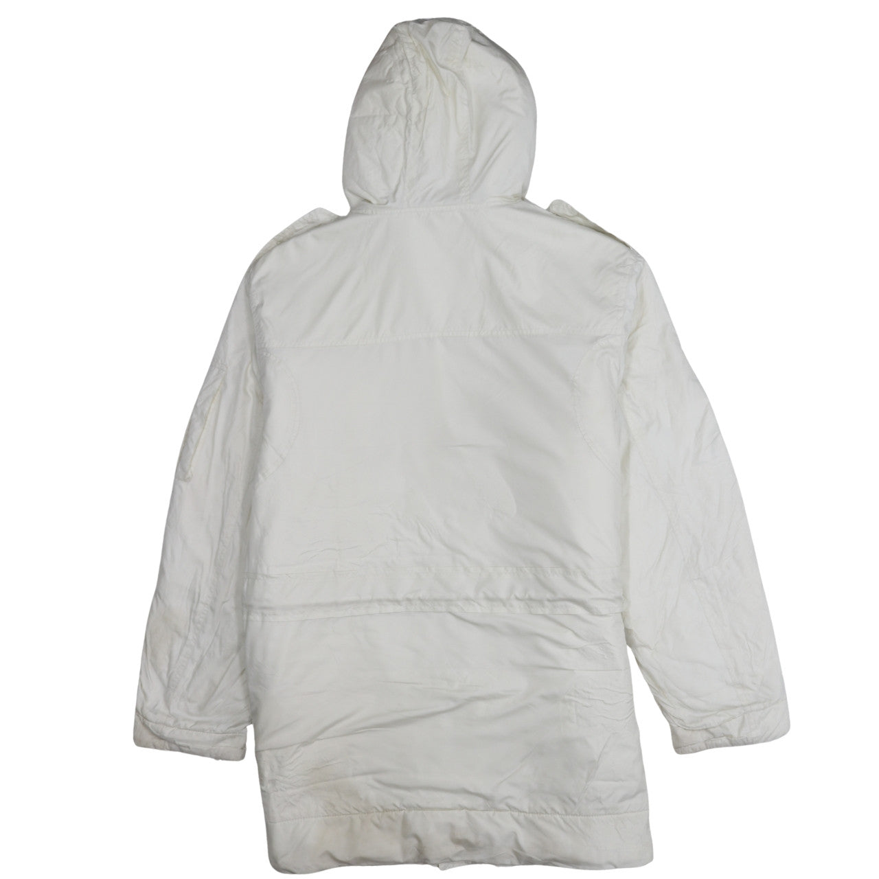 Ralph Lauren Women's White Hooded Long Parka Jacket Size L