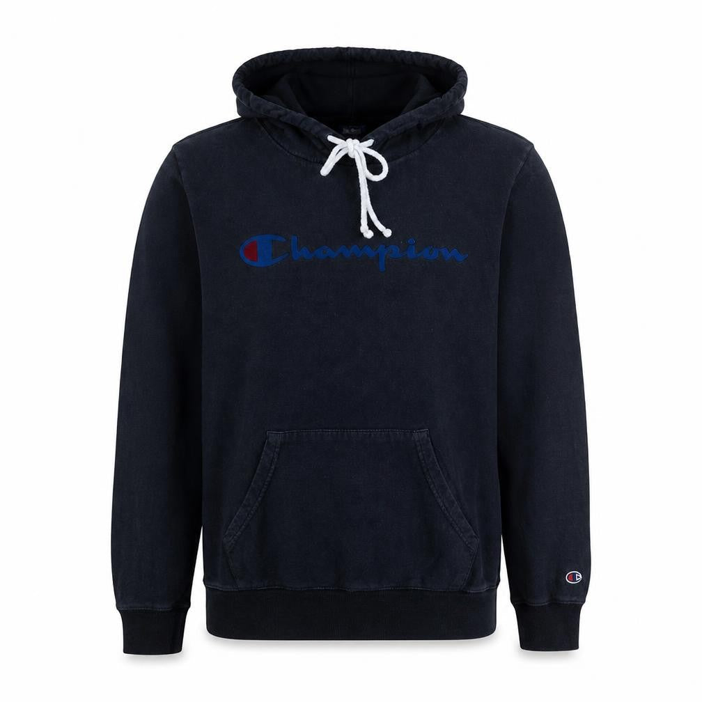 Champion Men's Black Pullover Hoodie Medium Fleece Logo Sweatshirt