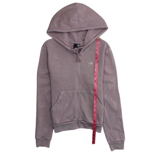 Adidas Women's Purple Full Zip Hoodie Size 12 Fleece Lined Casual