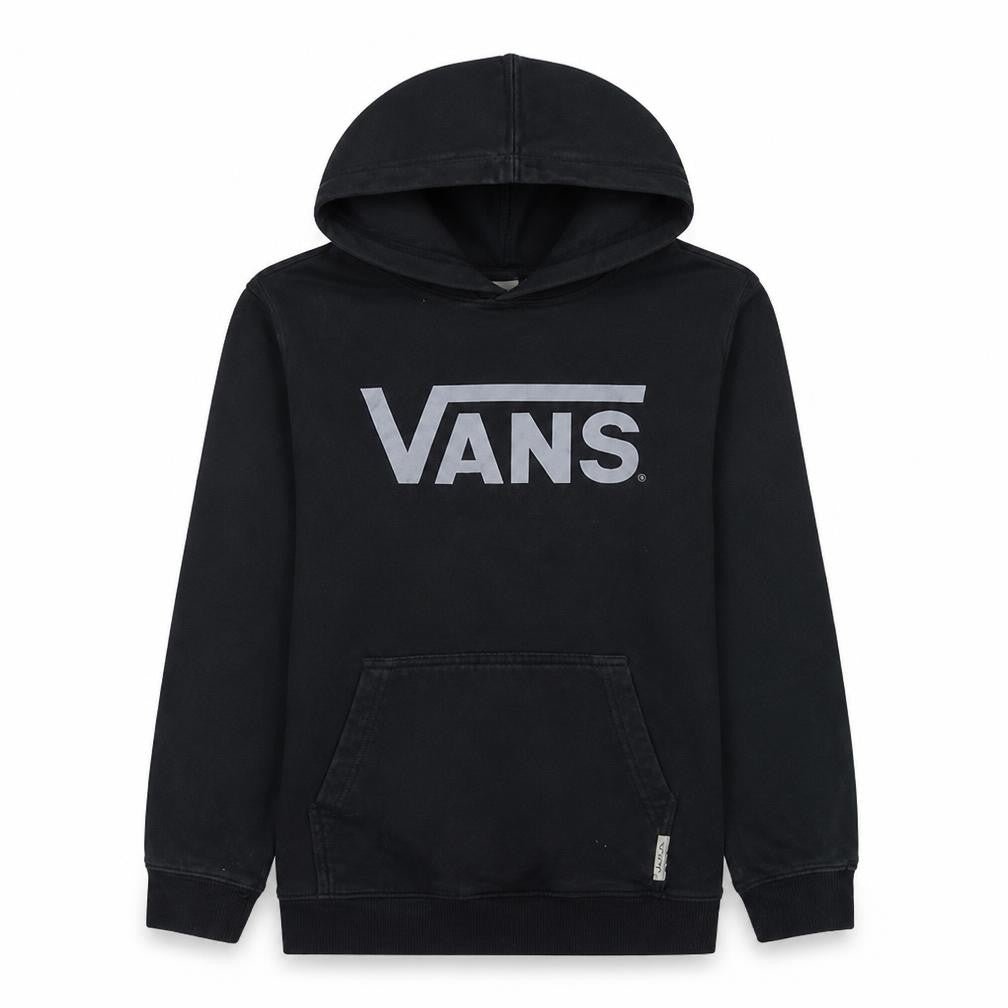 Vans Boys Black Pullover Hoodie L Fleece Logo Streetwear Skateboarding