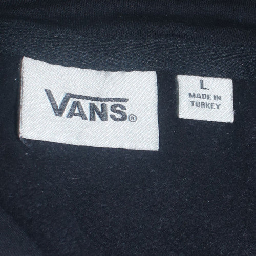 Vans Boys Black Pullover Hoodie L Fleece Logo Streetwear Skateboarding