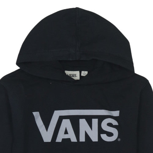Vans Boys Black Pullover Hoodie L Fleece Logo Streetwear Skateboarding
