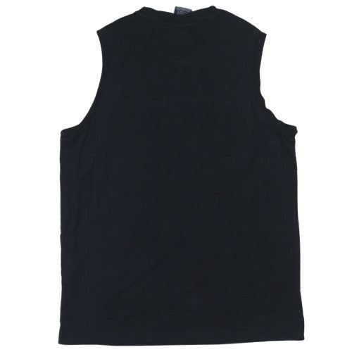 Champion Men's Black Sleeveless Crew Neck Cotton Sports T-Shirt Small