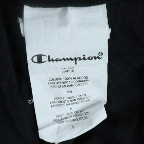 Champion Men's Black Sleeveless Crew Neck Cotton Sports T-Shirt Small