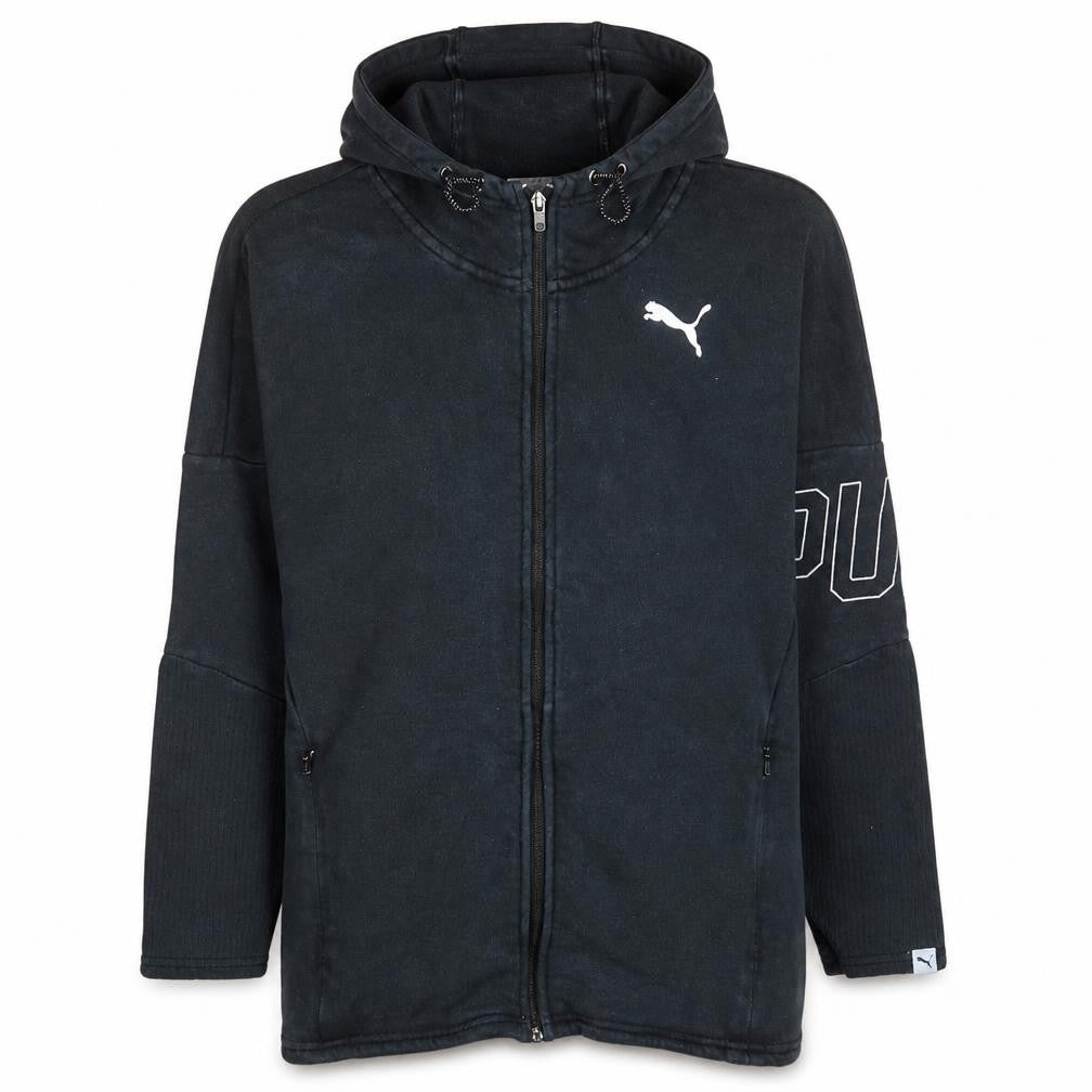 Puma Women's Black Full Zip Hoodie Size 12 Hooded Sweatshirt