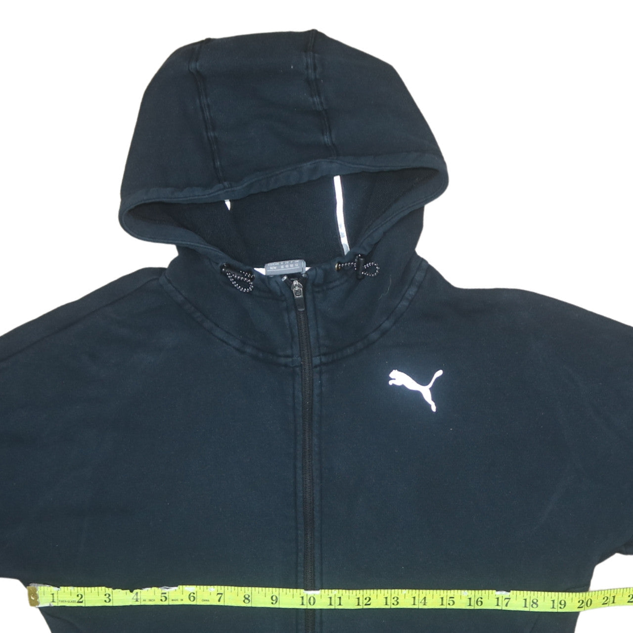 Puma Women's Black Full Zip Hoodie Size 12 Hooded Sweatshirt