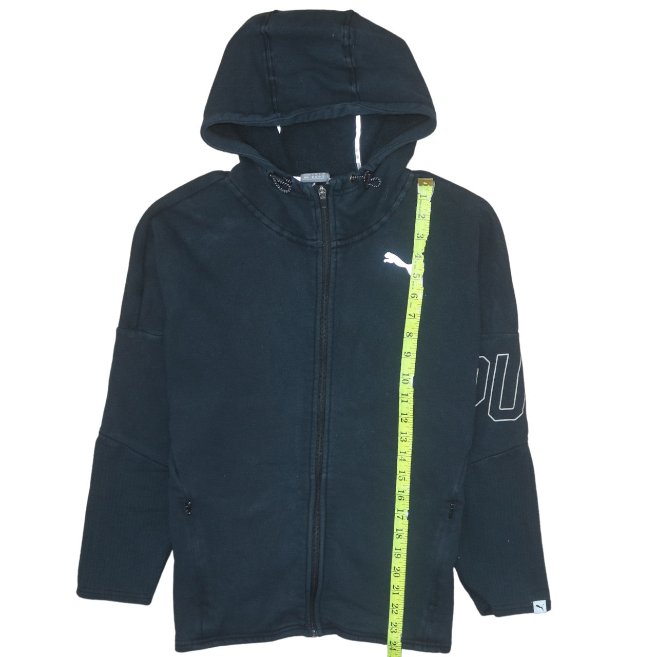 Puma Women's Black Full Zip Hoodie Size 12 Hooded Sweatshirt
