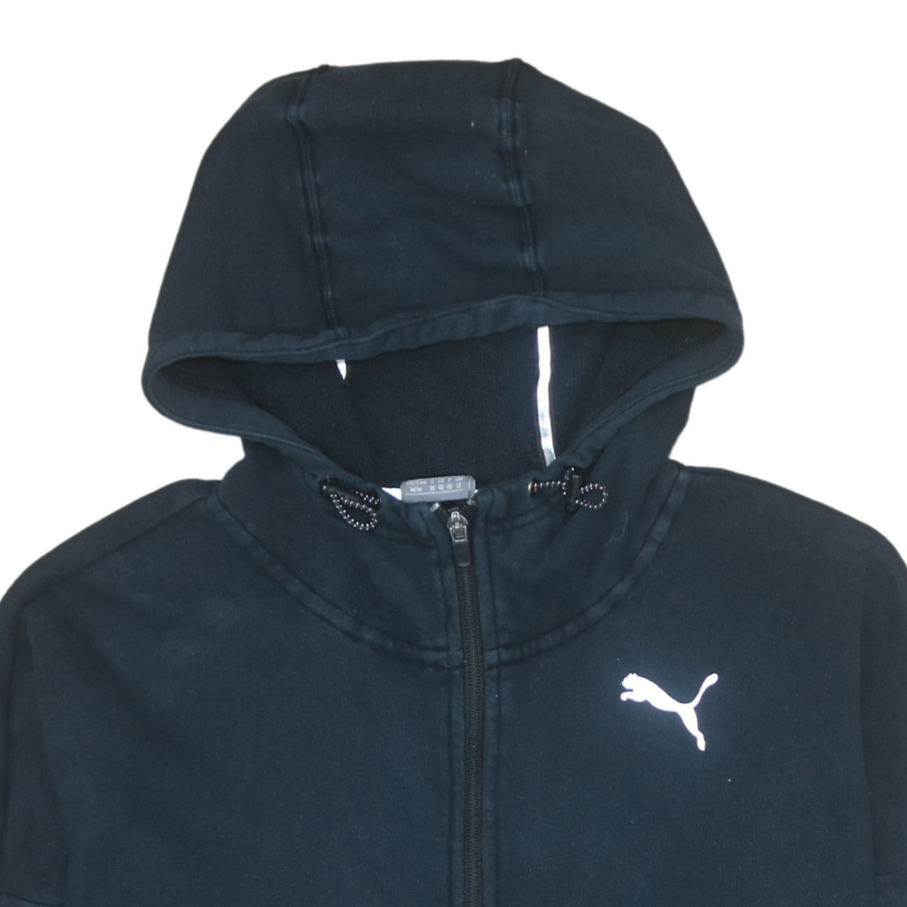 Puma Women's Black Full Zip Hoodie Size 12 Hooded Sweatshirt