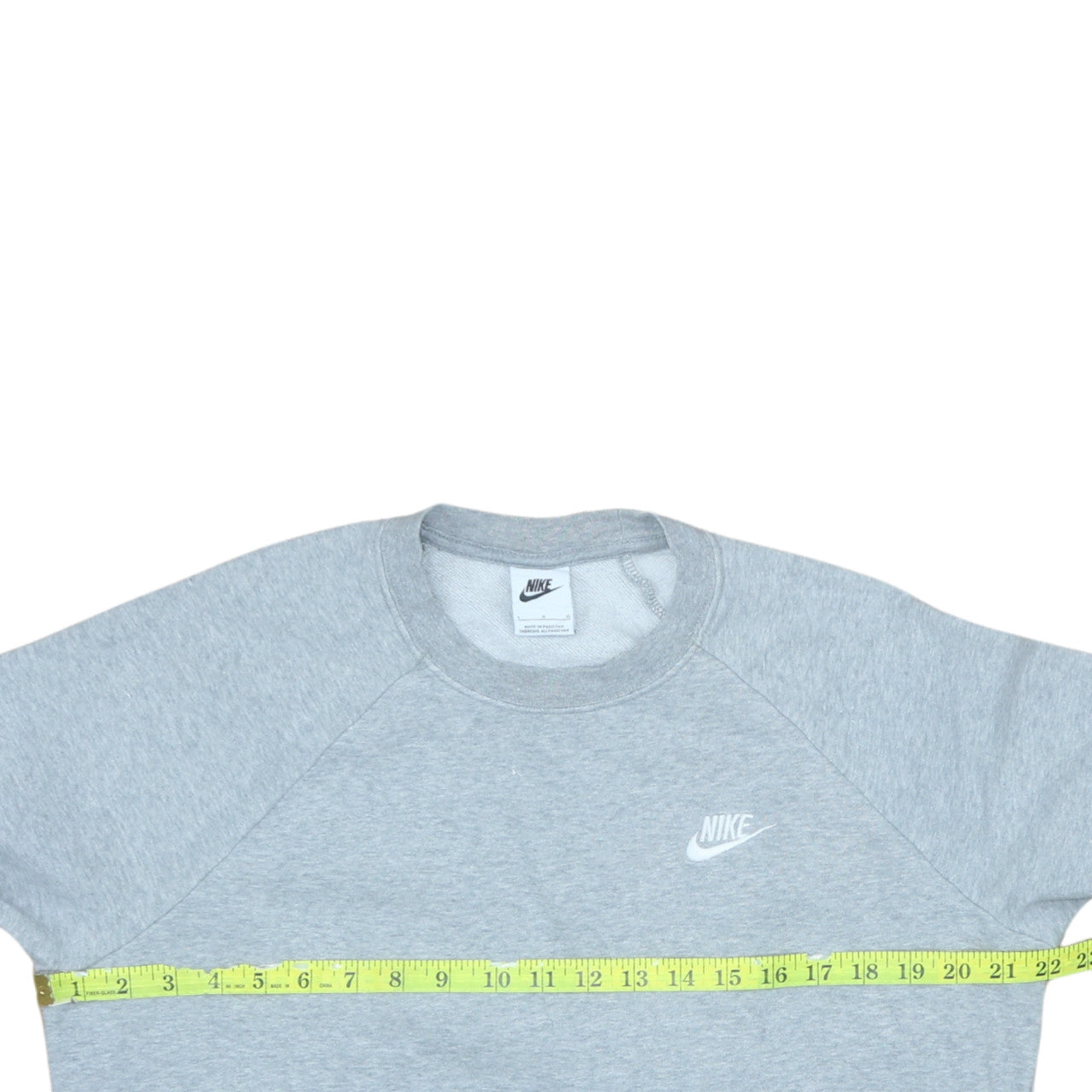 Nike Women Grey Crew Neck Long Sleeve Sweatshirt L Cotton Blend