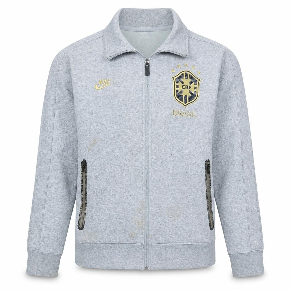Nike Men’s Grey Brasil CBF Track Jacket Size S Full Zip Sportswear