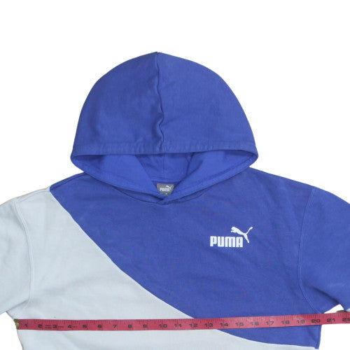 Puma Boys Blue Colourblock Pullover Hoodie Size 15-16 Years