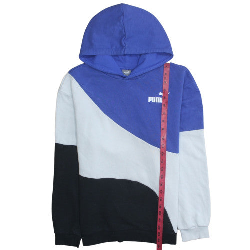 Puma Boys Blue Colourblock Pullover Hoodie Size 15-16 Years