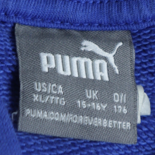 Puma Boys Blue Colourblock Pullover Hoodie Size 15-16 Years