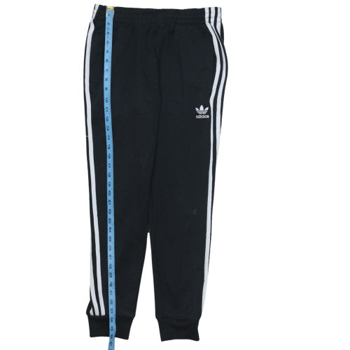 Adidas Men Black Jogger Trousers Small Regular Fit Side Stripe