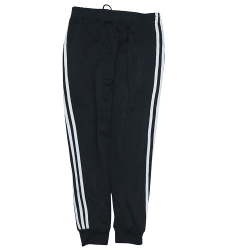 Adidas Men Black Jogger Trousers Small Regular Fit Side Stripe