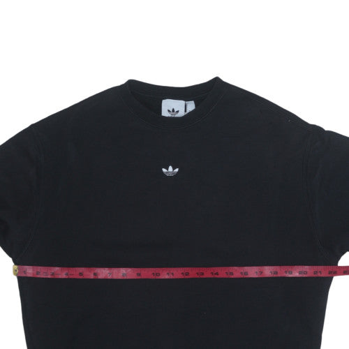 Adidas Womens Black Crew Neck Pullover Sweatshirt Size S