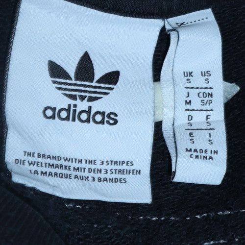 Adidas Womens Black Crew Neck Pullover Sweatshirt Size S