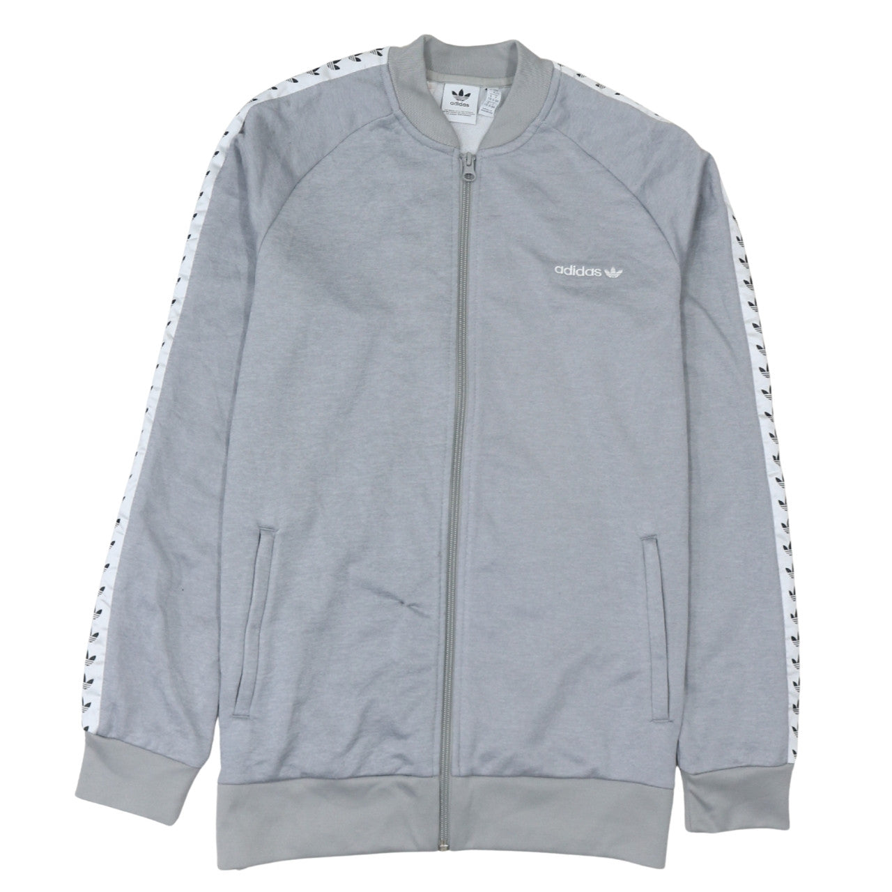 Adidas Boys Grey 16 Years Track Jacket Full Zip Athletic Casual