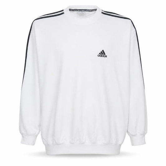 Adidas Mens White Pullover Sweatshirt L Long Sleeve Crew Neck Sports
