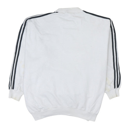 Adidas Mens White Pullover Sweatshirt L Long Sleeve Crew Neck Sports