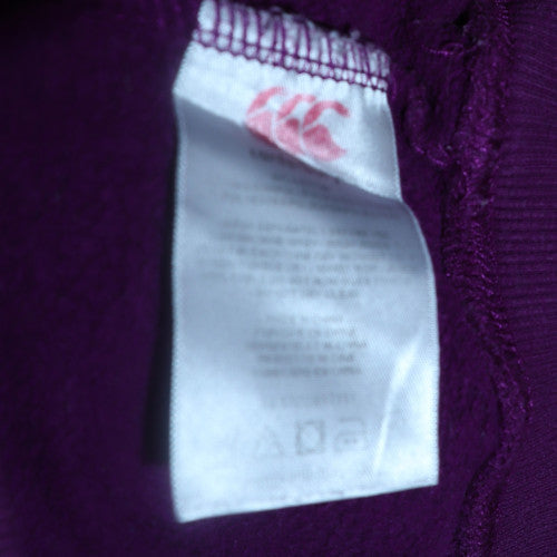 Canterbury Women's Purple Pullover Hoodie Size S Logo Print Cotton Blend