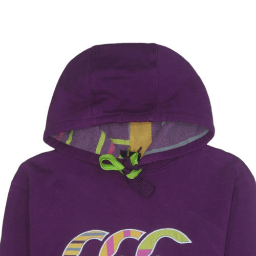 Canterbury Women's Purple Pullover Hoodie Size S Logo Print Cotton Blend