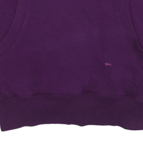 Canterbury Women's Purple Pullover Hoodie Size S Logo Print Cotton Blend
