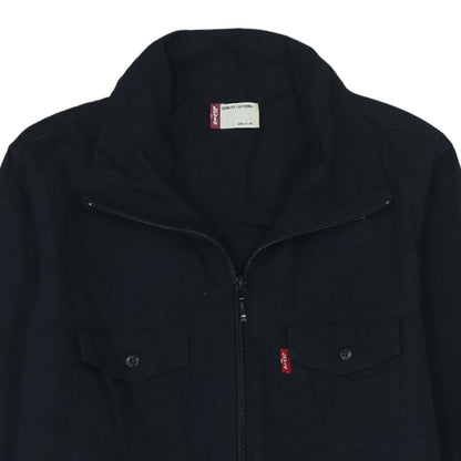 Additional view of Levi's girls’ black cotton full zip mid-length jacket, size L