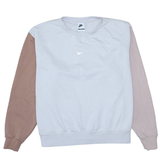 Nike Women’s Beige Colourblock Sweatshirt Size L Loose Fit