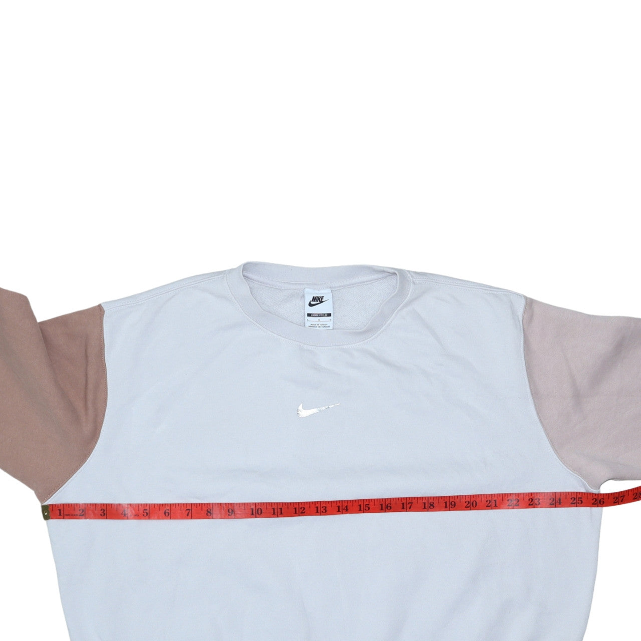 Nike Women’s Beige Colourblock Sweatshirt Size L Loose Fit
