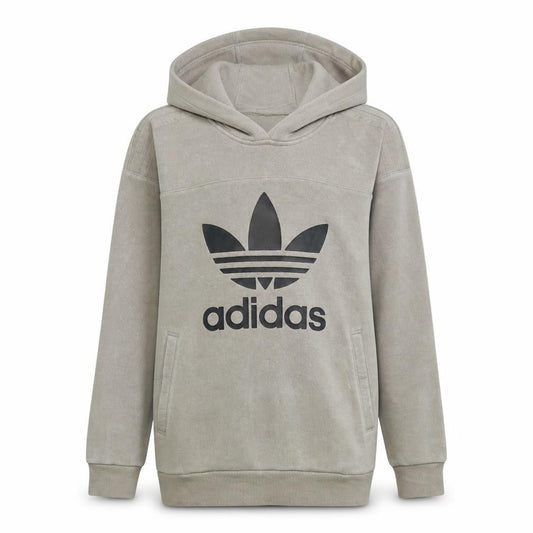 Adidas Boys Beige Pullover Hoodie 13-14 Years Logo Fleece Sweatshirt