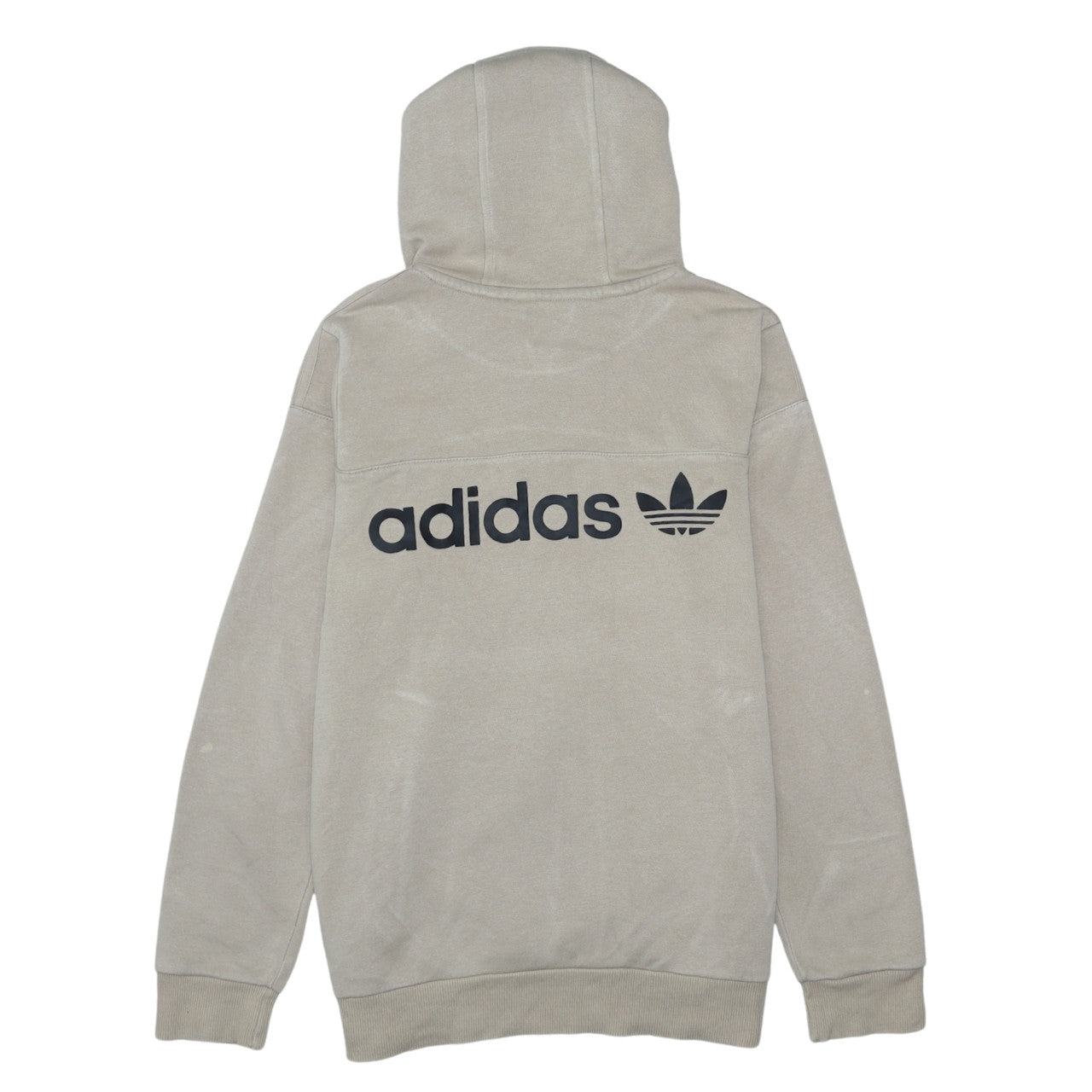 Adidas Boys Beige Pullover Hoodie 13-14 Years Logo Fleece Sweatshirt