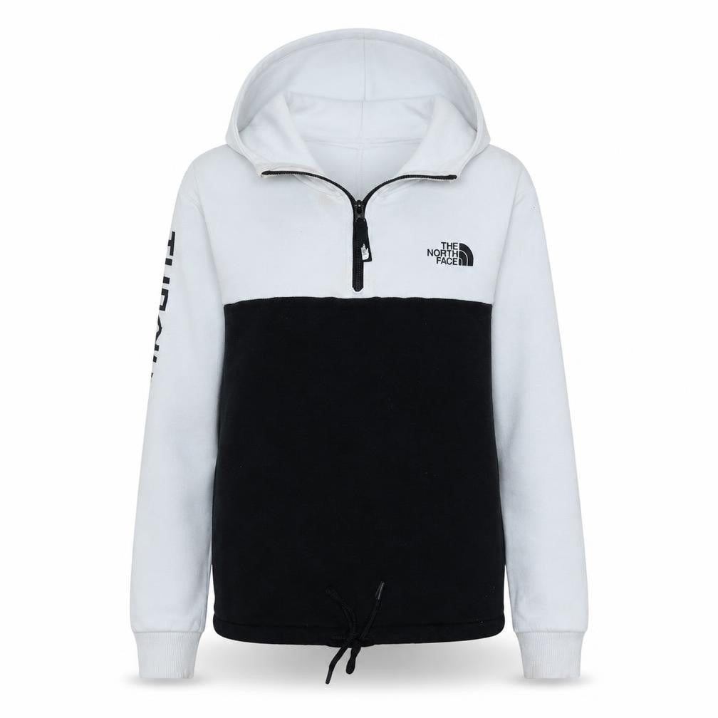 The North Face Womens Black White Small 1/4 Zip Hooded Sweatshirt