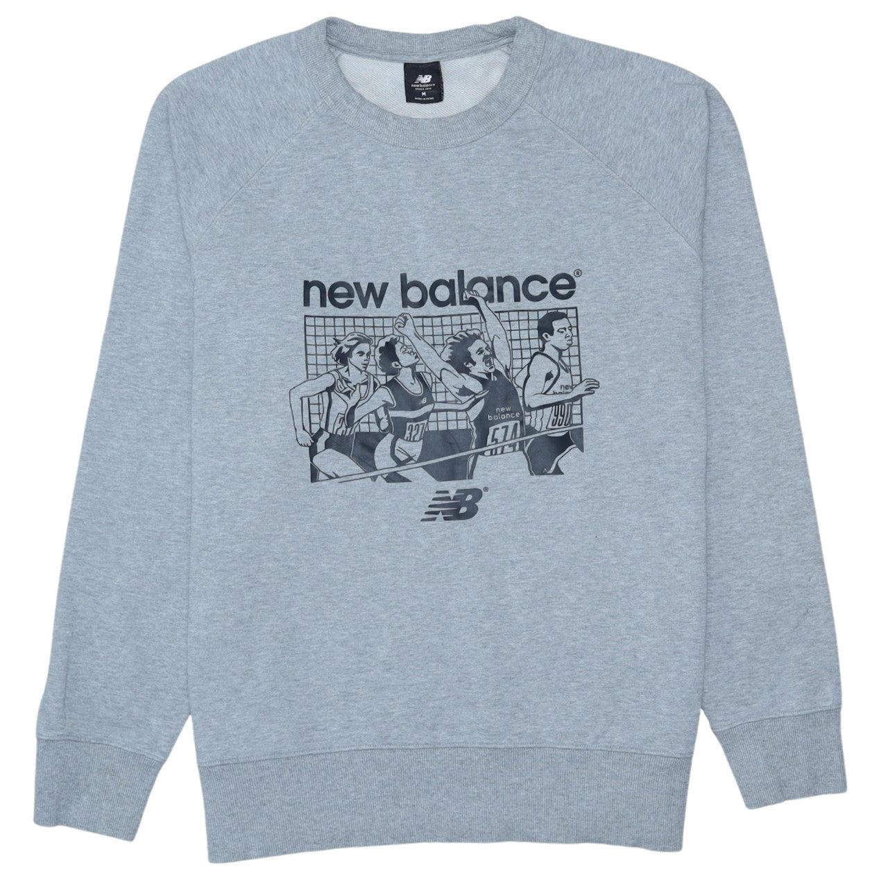 New Balance Men's Grey Graphic Pullover Sweatshirt M