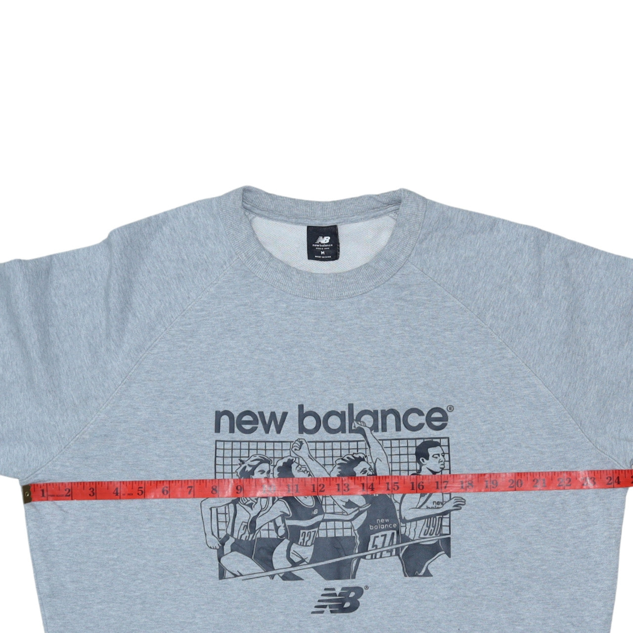 New Balance Men's Grey Graphic Pullover Sweatshirt M