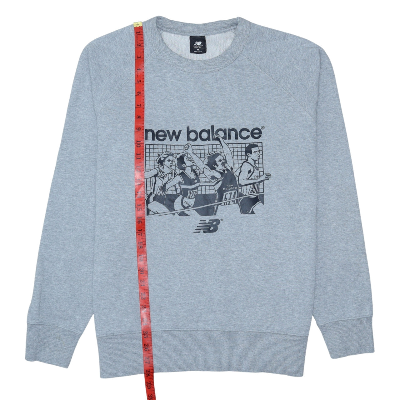 New Balance Men's Grey Graphic Pullover Sweatshirt M