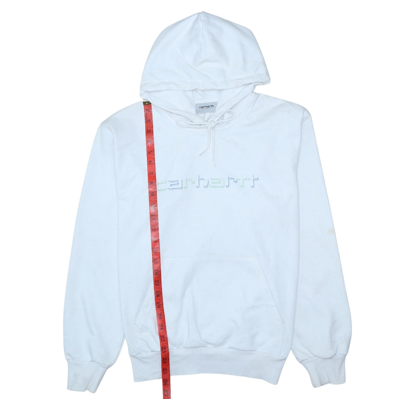 Carhartt WIP Men's White Embroidered Pullover Hoodie Size M