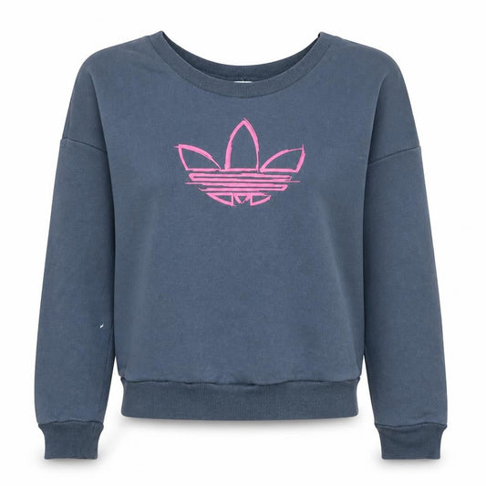 Adidas Women's Grey Sweatshirt Size 8 Crew Neck Pullover Logo Casual