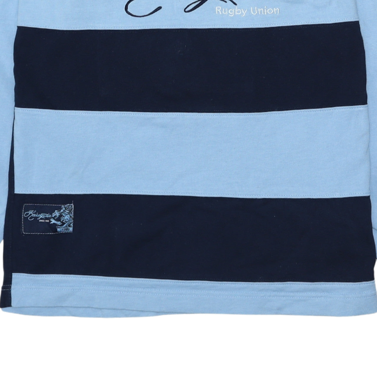 Kevingston Men's Blue Striped Rugby Union Long Sleeve Shirt L