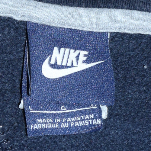 Nike Men's Blue Full Zip Fleece Hoodie L Regular Fit