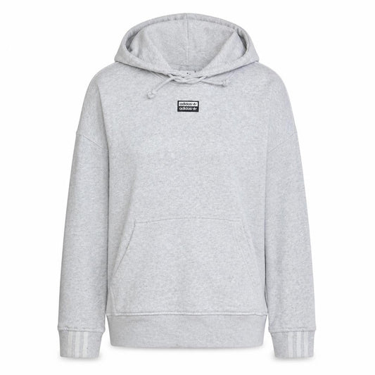 Adidas Women Grey Pullover Hoodie Size 12 Cotton Blend Casual