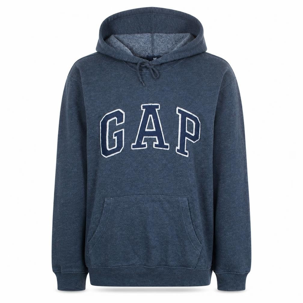 GAP Women Navy Blue XL Pullover Hoodie Sweatshirt Logo Cotton Blend