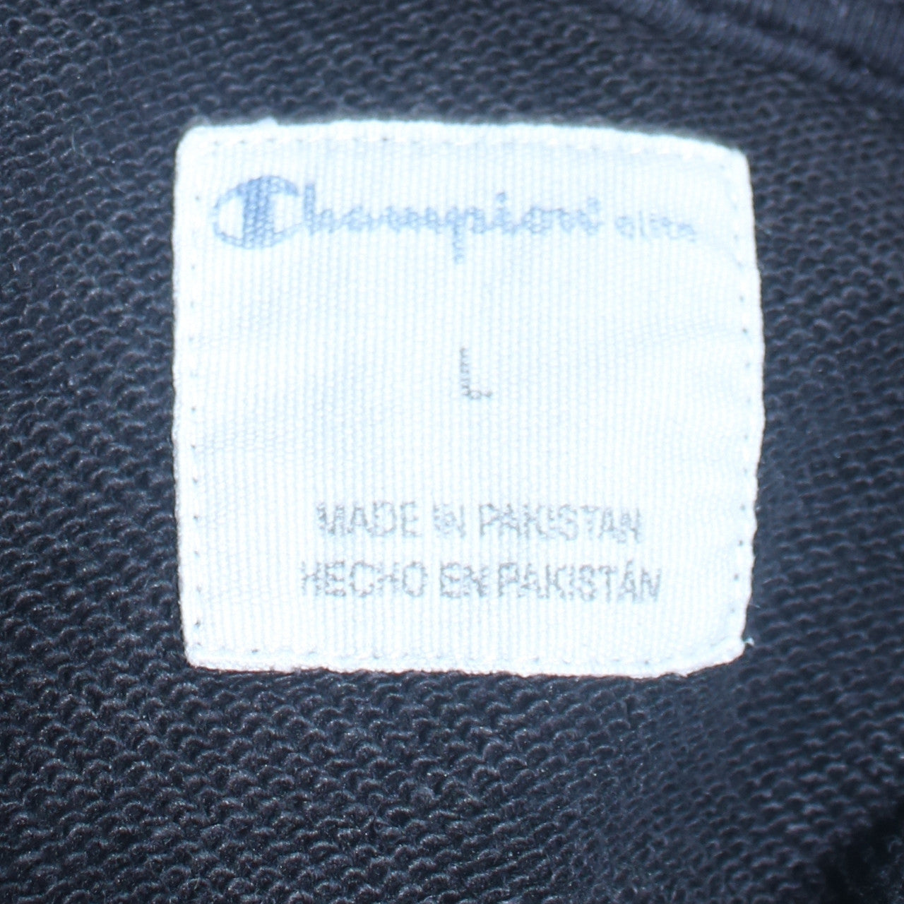 Champion Men's Black Pullover Hoodie Size L Embroidered Logo Fleece