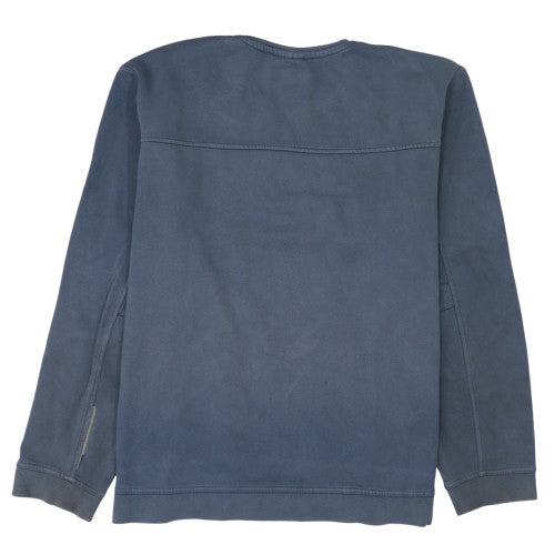 Nike Women Blue Swoosh Crew Neck Pullover Sweatshirt Size L